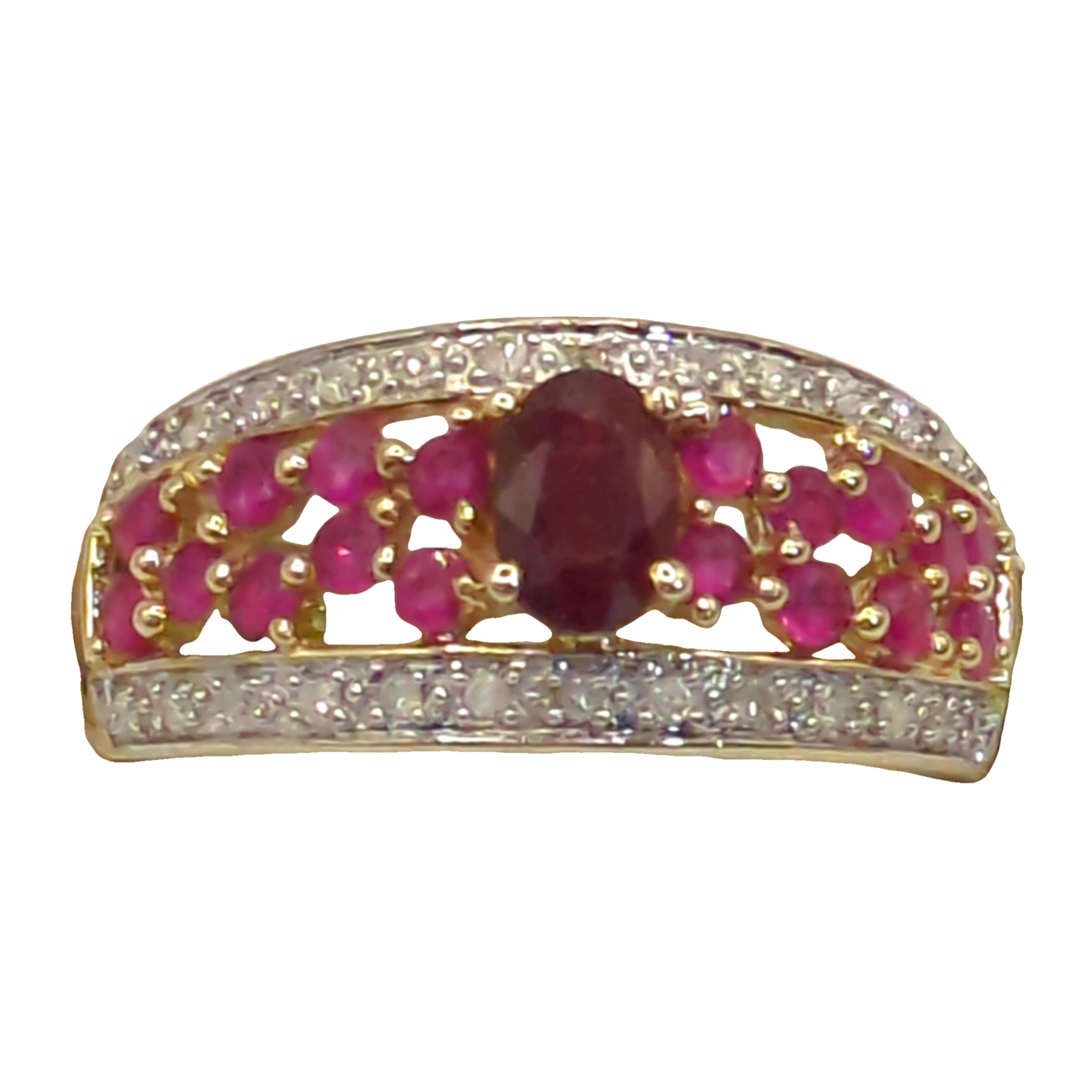 Ruby Conroy 9ct yellow gold ruby and diamond ring - conroycouch