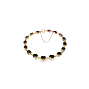 9ct yellow gold and garnet bracelet